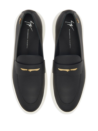 Shop Giuseppe Zanotti New Conley Logo-plaque Loafers In Black