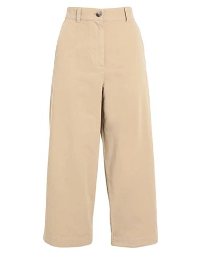 Shop Arket Woman Cropped Pants Sand Size 8 Cotton, Linen In Beige