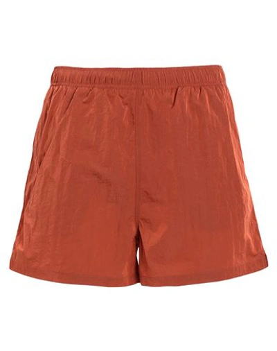 Shop Arket Man Swim Trunks Rust Size M Recycled Polyamide In Red