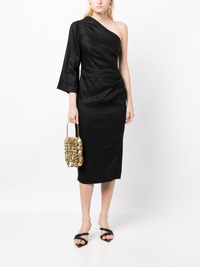 Shop Veronica Beard Patsy Asymmetric Dress In Black