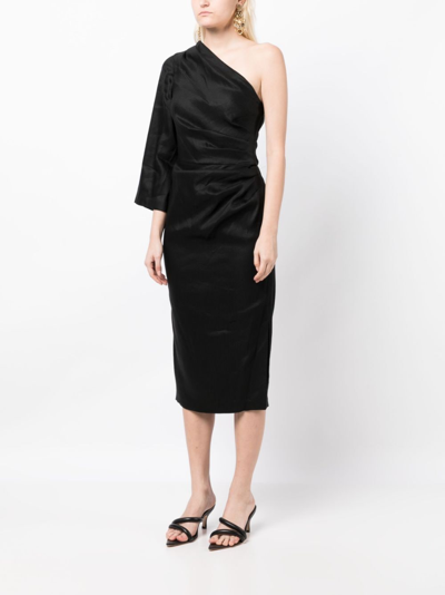 Shop Veronica Beard Patsy Asymmetric Dress In Black