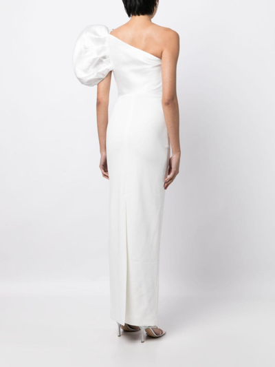 Shop Solace London Selia One-shoulder Maxi Dress In White