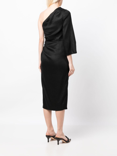 Shop Veronica Beard Patsy Asymmetric Dress In Black