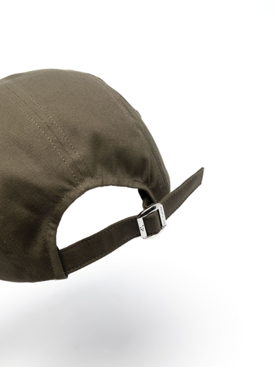 Maison Kitsuné Logo-print Cotton Cap In Green