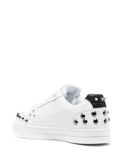 Versace Jeans Couture Spiked Stud-design Leather Sneakers In White