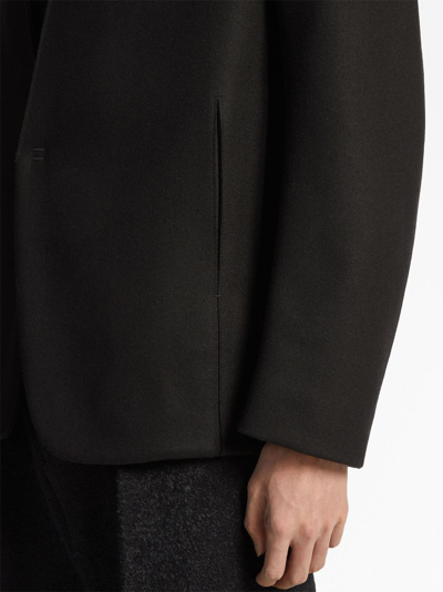 Shop Zegna Concealed-fastening Wool-blend Jacket In Black