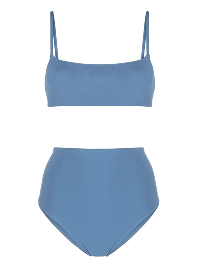 Shop Lido High-waisted Bikini Set In Blue