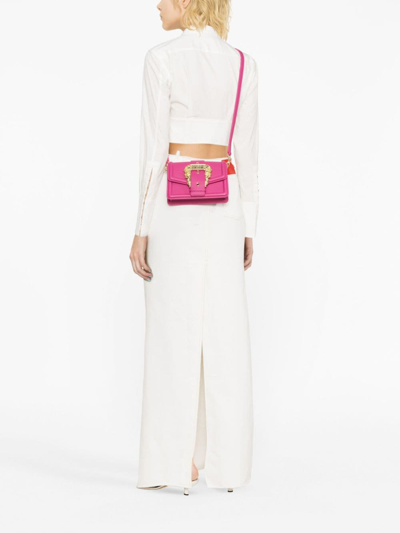 Versace Jeans Couture Baroque-buckle Shoulder Bag In Pink