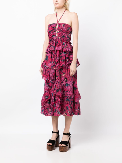 Shop Ulla Johnson Simona Floral-print Dress In Pink