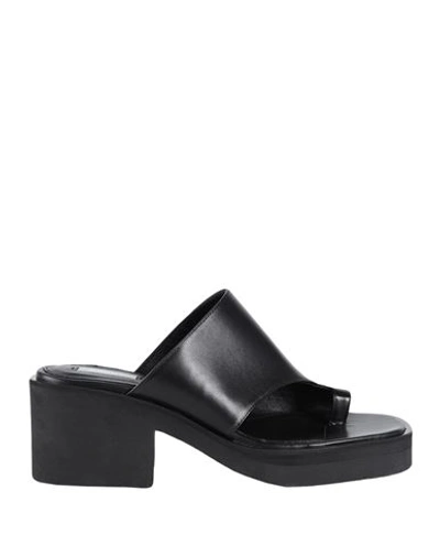 Shop Arket Woman Thong Sandal Black Size 8 Soft Leather
