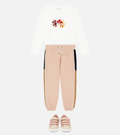 Chloé Logo-embroidered Organic Cotton T-shirt In White