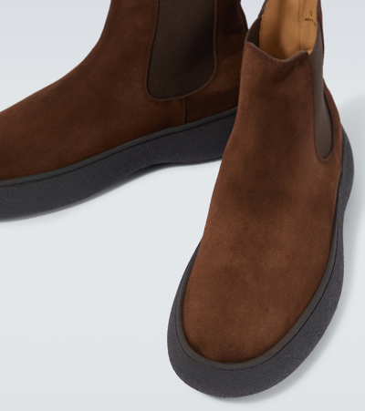 Shop Tod's W.g. Suede Chelsea Boots In Brown