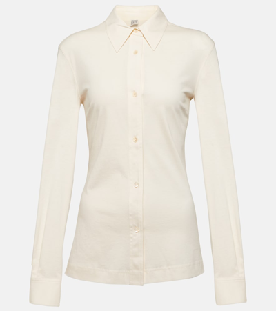 Shop Totême Cotton Jersey Shirt In White