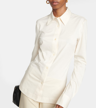Shop Totême Cotton Jersey Shirt In White