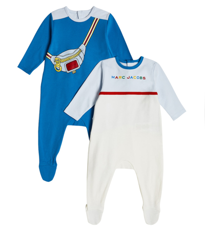 Shop Marc Jacobs Baby Set Of 2 Cotton Onesies In Multicoloured