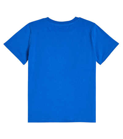 Shop Balmain Logo Cotton Jersey T-shirt In Blue