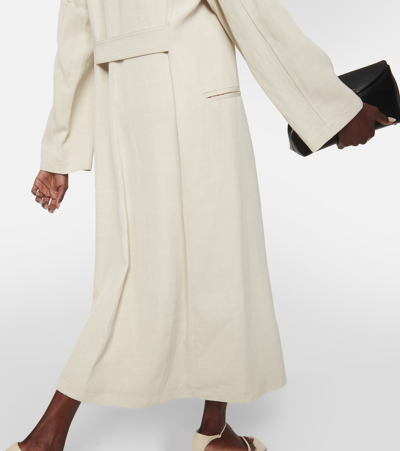 Shop Totême Double-breasted Coat In White