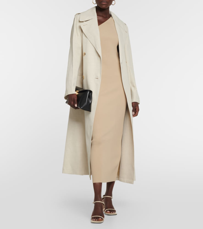 Shop Totême Double-breasted Coat In White