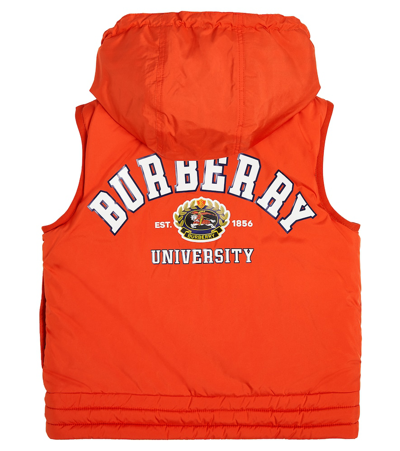 Shop Burberry Logo Puffer Vest In Red