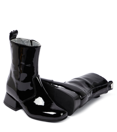 Shop Monnalisa Patent Leather Boots In Black