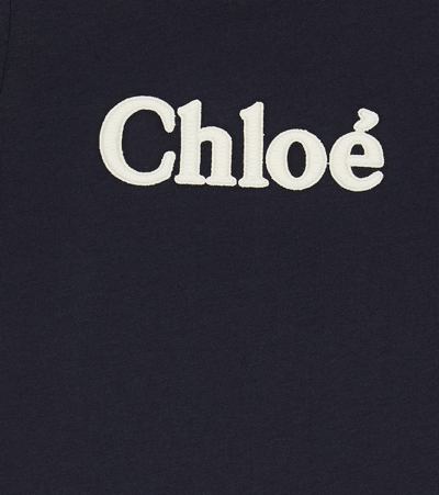Shop Chloé Logo Cotton-jersey T-shirt In Blue