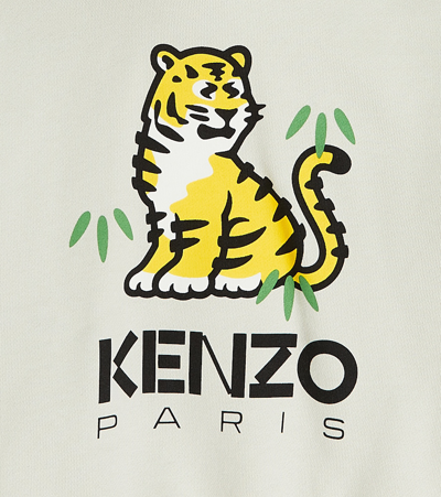 Shop Kenzo Printed Cotton Hoodie In Grey