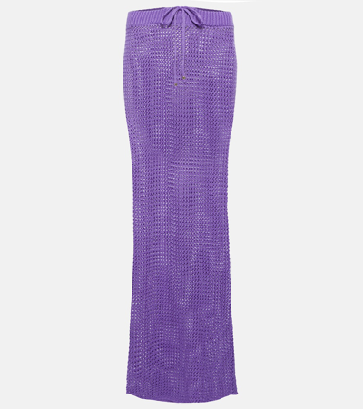 Shop Bananhot Alma Crochet Maxi Skirt In Purple