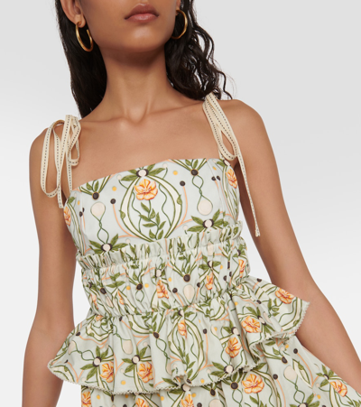 Agua By Agua Bendita Salvador Lunar Printed Poplin Minidress In Multicoloured
