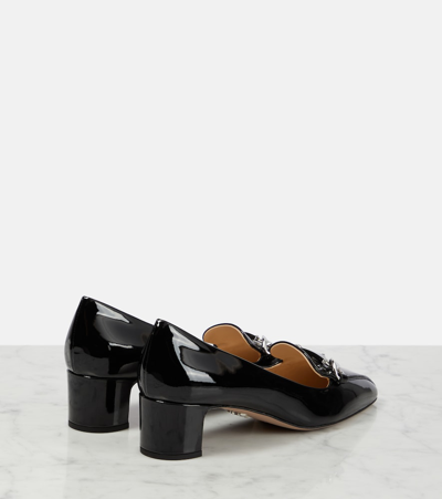 Prada Embellished Patent Leather Pumps In Black