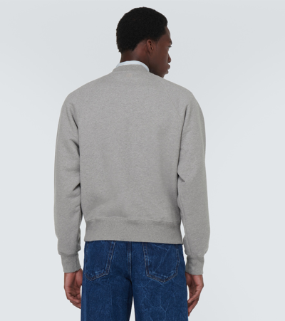 Shop Ami Alexandre Mattiussi Ami De Coeur Cotton Sweater In Grey