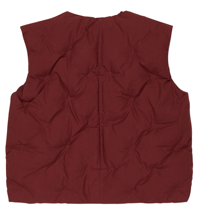 Shop Bonpoint Dalia Quilted Cotton Vest In Red