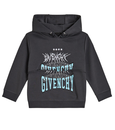Shop Givenchy Printed Cotton-blend Hoodie In Grey