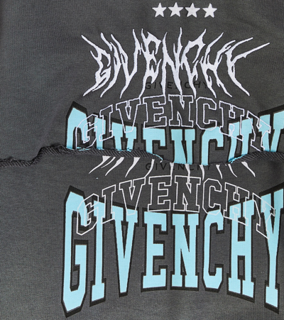 Shop Givenchy Printed Cotton-blend Hoodie In Grey