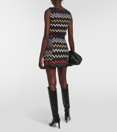 Shop Missoni Zig-zag Lamé Miniskirt In Multicoloured