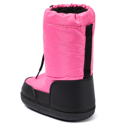 Shop Moschino Teddy Bear Snow Boots In Pink