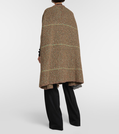 Stella Mccartney + Net Sustain Oversized Fringed Recycled Cotton-blend Cape In Multicoloured