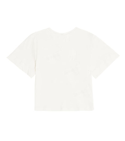 Shop Chloé Kids Printed Cotton-jersey T-shirt In White