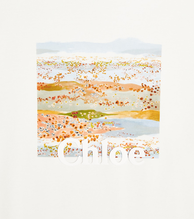 Chloé Printed Cotton-jersey T-shirt In White