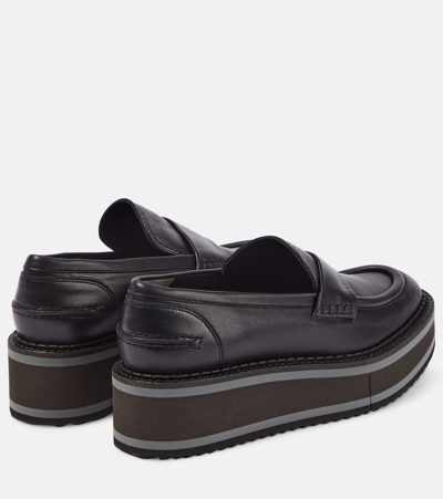 Shop Clergerie Bahati Leather Platform Loafers In Black