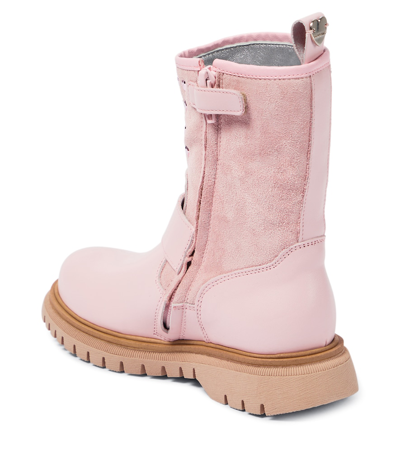 Monnalisa Suede Boots In Pink