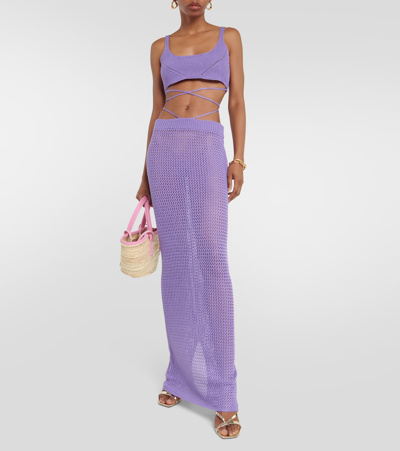 Shop Bananhot Alma Crochet Top In Purple