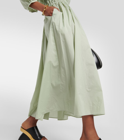 Asceno Andros Cotton Midi Dress In Green