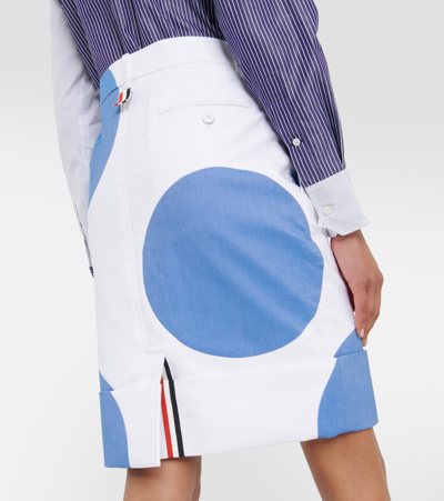 Shop Thom Browne Polka-dot Cotton Mini Skirt In White