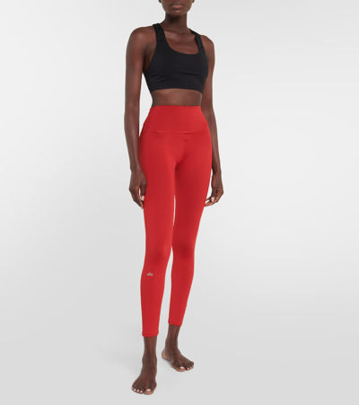 Shop Alo Yoga Airlift 7/8 High-rise Leggings In Red