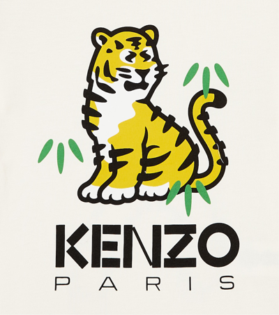 Shop Kenzo Printed Cotton Jersey T-shirt In White