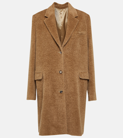 Shop Totême Wool And Alpaca Teddy Coat In Brown