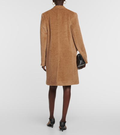 Shop Totême Wool And Alpaca Teddy Coat In Brown
