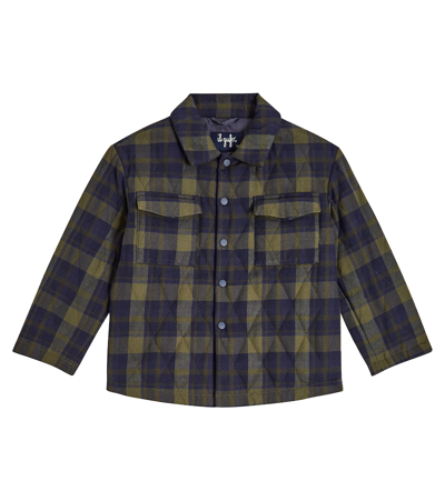 Il Gufo Quilted Checked Puffer Jacket In Green