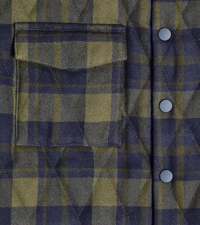 Il Gufo Quilted Checked Puffer Jacket In Green