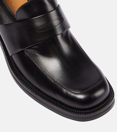 Shop Dries Van Noten Leather Penny Loafers In Black